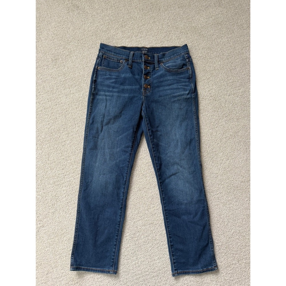 J.Crew Vintage Straight Jeans Size 27‎ Blue Button Fly
